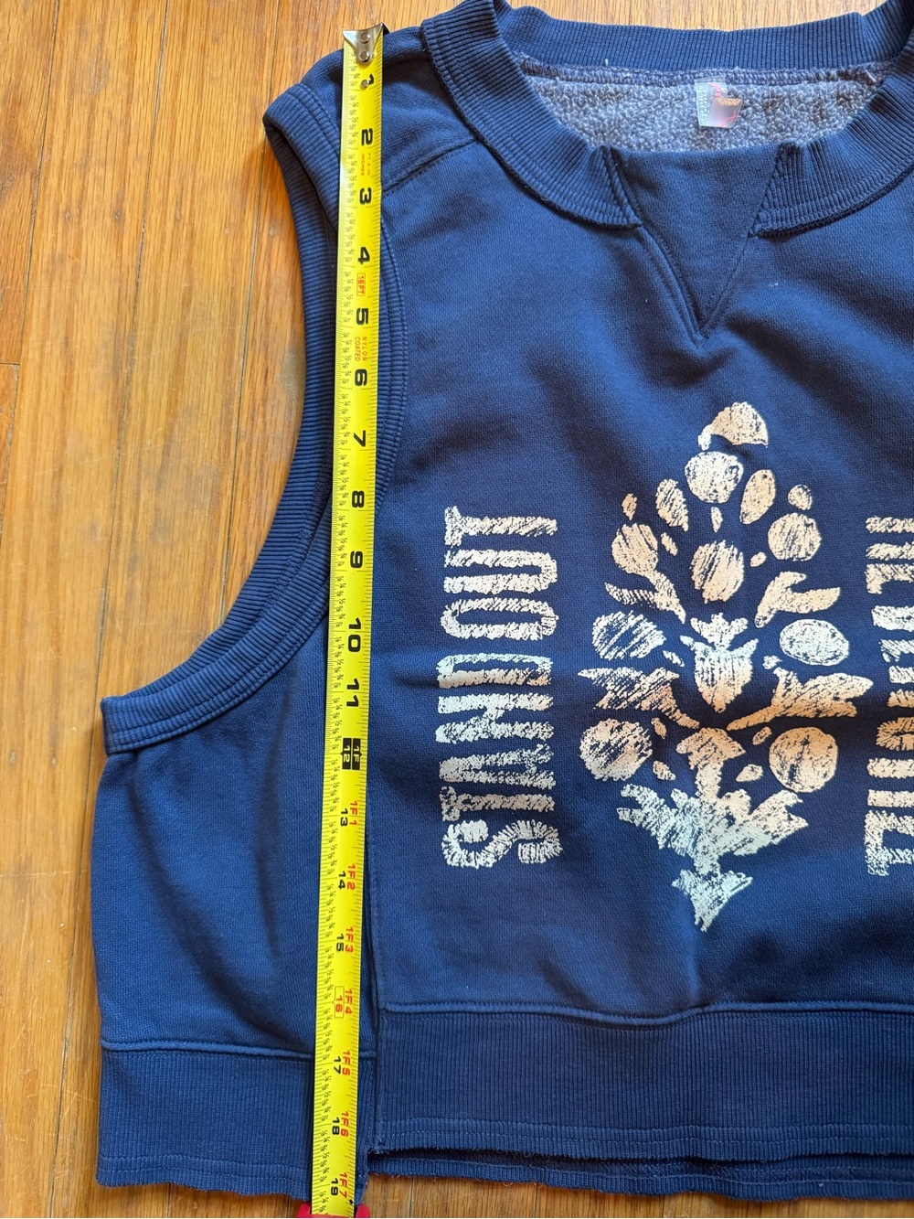 FP Movement by Free People Navy Blue Muscle Tee with White Graphic - Picture 8 of 9